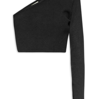 Top Tricot Ombro Só - Preto
