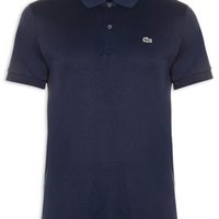 Polo Masculina Regular Fit Em Algodão Pima - Azul