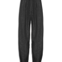 Calça Feminina Plano Carrot Lurex Listrado - Preto