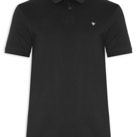 Polo Masculina Manga Curta Omega - Preto