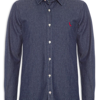 Camisa Masculina Easy Oxford - Azul