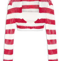 Blusa Feminina Cropped Tricot Listrada - Off White
