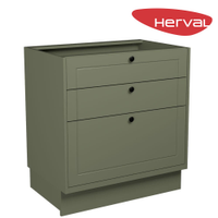 Balcão de Cozinha 3 Gavetas Herval Liz, Verde 80 cm