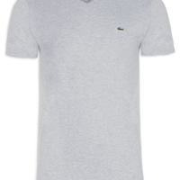 Camiseta Masculina Regular Fit Gola V Em Algodão Pima - Cinza