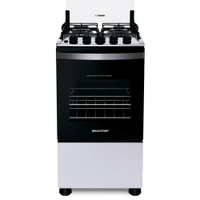 Fogão 4 Bocas Brastemp Clean com Prateleiras Ajustáveis BFO4NBB, Acendimento Automático, Branco
