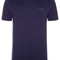 Camiseta Masculina Algodão Básica Logo - Azul