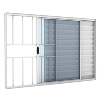 Janela de Alumínio Ramassol Slim Modular Veneziana com Grade 31134, Branco, 150 x 100 cm