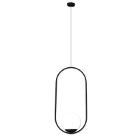 Luminánia Pendnete Metaldomado Sole Oval 40W, Preto