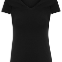 Blusa Feminina Manga Curta - Preto