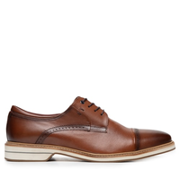 Sapato Masculino Oxford Detalhado Em Couro - Marrom