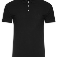 Pólo Masculina Manga Curta Piquet Classica - Preto