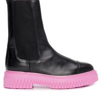 Bota Feminina Chelsea Cano Médio Bold Couro - Preto