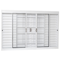 Janela de Aço Veneziana Ramassol com grade UnicSol 1016131 Cinza, 150 x 100 cm