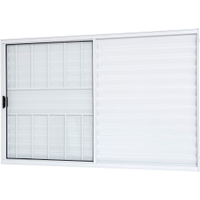 Janela de Alumínio Ramassol Slim Modular Veneziana com Grade 31132, Branco, 100 x 100 cm