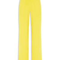 Calça Feminina Pantalona Em Crepe Com Cinto - Amarelo