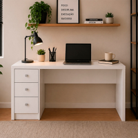 Escrivaninha 3 Gavetas, Tecno Mobili, Branco, 136 cm