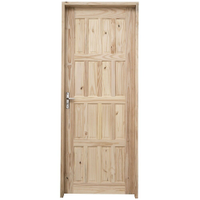 Kit Porta de Madeira Pinus Grantok M09 Externa, Abertura à Esquerda 213x96 cm