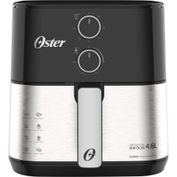 Air Fryer Oster 4,6 Litros OFRT520 Preto e Inox, 110 Volts
