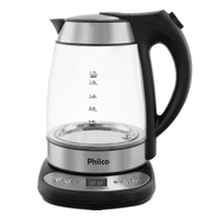 Chaleira Elétrica Philco Digital Glass 1,7 Litros, Preto 110 Volts