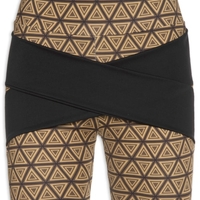Bermuda Feminina Biker Estampada - Marrom