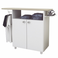 Balcão com Tábua de Passar 2 Portas Tecno Mobili TP3000, Branco 112 cm