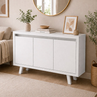 Balcão para Escritório 3 Portas Tecno Mobili ME4120, Branco 135,8 cm