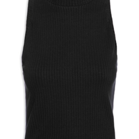 Blusa Feminina Cropped Raglan Canelada - Preto