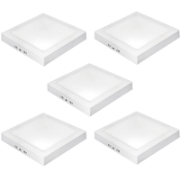 Kit 5 Painel Plafon LED de Sobrepor 30 cm Taschibra Quadrado 24W, Luz Branca 6500K