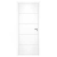 Kit Porta de Madeira Pinhal 15 a 20 cm, Abertura à Esquerda, Branca, 210 x 65 cm