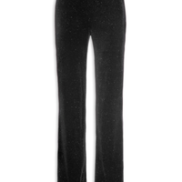 Calça Feminina Malha Veludo Boca Larga - Preto
