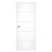 Kit Porta de Madeira Pinhal 15 a 20 cm, Abertura à Direita, Branca, 214 x 95 cm