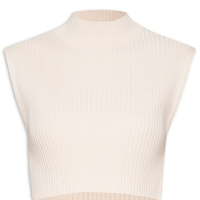 Blusa Feminina Tricot Gola Alta - Bege