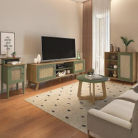 Sala de Estar Completa Artely, Rack, Buffet e Mesa de Centro Charlotte, Menta