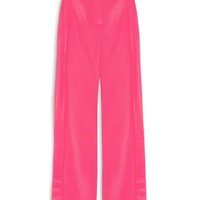 Calça Feminina De Seda Pantalona Com Dobra - Rosa