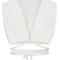 Blusa Feminina Crepe Com Amarração - Off White