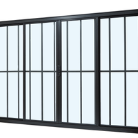 Janela de Alumínio Vitrô Ramassol com grade Ultra 0686 Preto, 150 x 100 cm