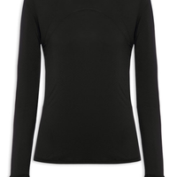 Camiseta Feminina Manga Longa Lisa - Preto