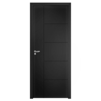 Kit Porta de Madeira Pinhal 110, 10 a 15 cm, Abertura à Direita, Preta, 214 x 95 cm
