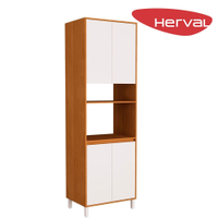 Torre-Quente para Cozinha 4 Portas Herval Roma, Freijó e Branco 70 cm