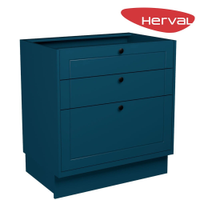 Balcão de Cozinha 3 Gavetas Herval Liz, Azul 80 cm