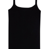 Blusa De Alcas Finas Em Algodao Natural - Preto