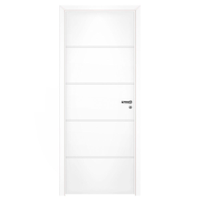 Kit Porta de Madeira Pinhal 15 a 20 cm, Abertura à Esquerda, Branca, 214 x 85 cm