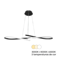 Luminária Pendente Modaza Delicata com 3 Temperaturas, Preto