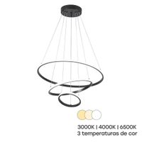 Luminária Pendente Modaza Imperiale com 3 Temperaturas, Preto