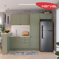 Cozinha Modulada Completa 5 Peças Herval Liz, Verde