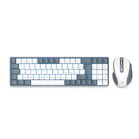 Kit Teclado e Mouse Gamer Redragon Mecânico USB e Sem Fio BS-8772 - Cinza e Branco