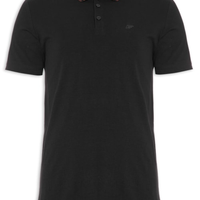 Polo Masculina Cotton Slim Easa Classic Manga Curta - Preto