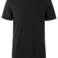 Camiseta De Manga Curta Gola De Algodao Supima® - Preto