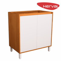 Balcão de Cozinha 2 Portas Herval Roma, Freijó e Branco 80 cm