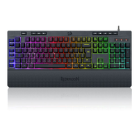 Teclado Membrana Gamer Redragon Shiva RGB ABNT2 USB - Preto